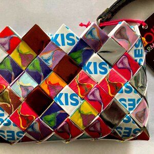 Ollin “Hershey Kisses” Arm Candy Recycled Woven Wrapper Wristlet Women’s New Bag